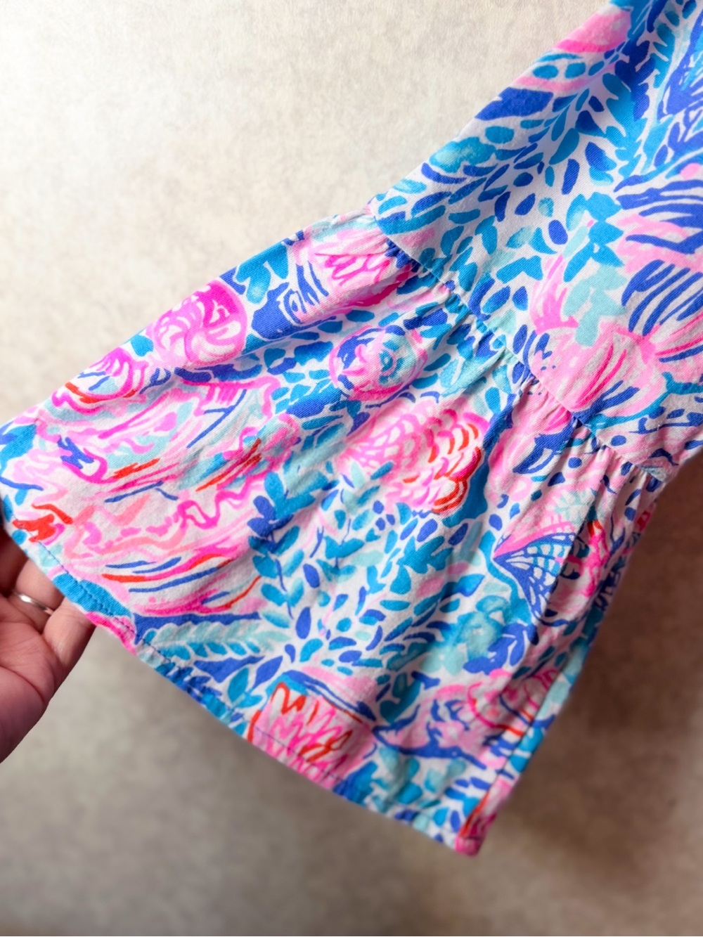 Lilly Pulitzer Tosha Print Shift Dress Multi Treasure Trove Floral Bell Sleeve L - Picture 3 of 12